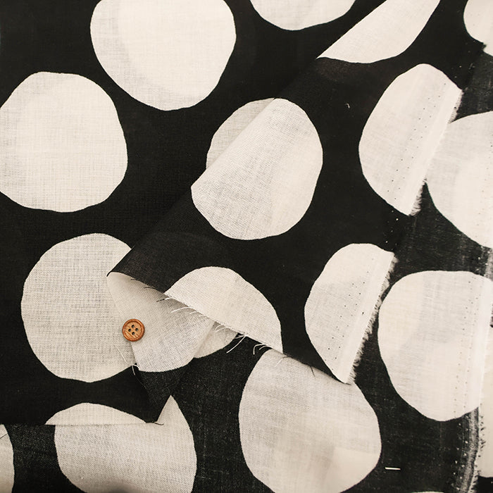 Angel Soft Finish Linen Print Fabric - Dot - nomura tailor