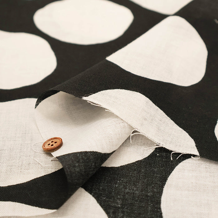 Angel Soft Finish Linen Print Fabric - Dot - nomura tailor