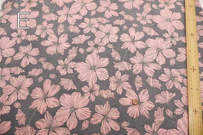 Angel Soft Finish Linen Print Fabric - Flower - nomura tailor