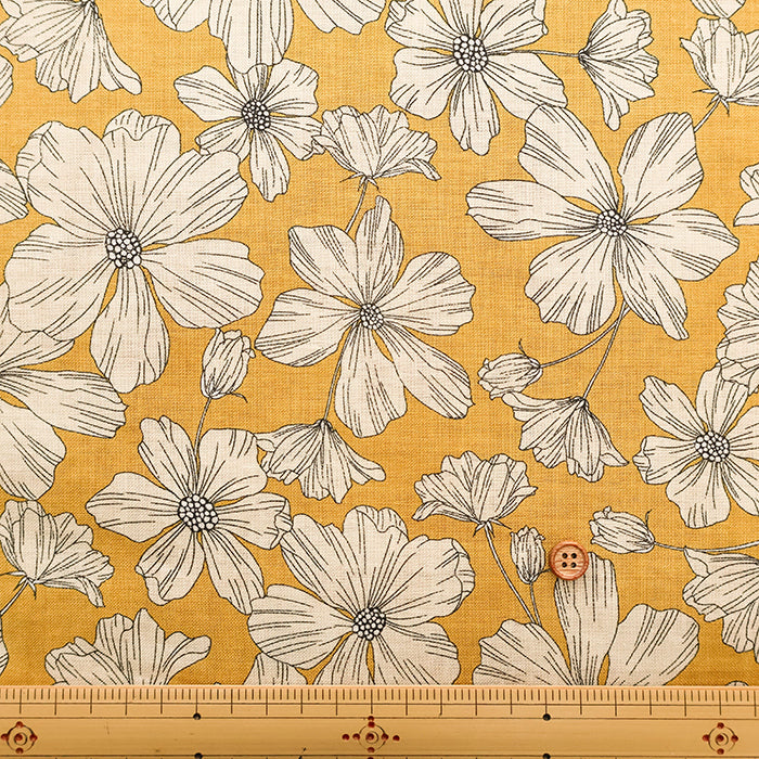 Angel Soft Finish Linen Print Fabric - Flower - nomura tailor