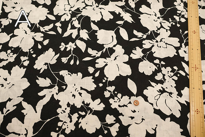 Angel Soft Finish Linen Print Fabric - Flower - nomura tailor