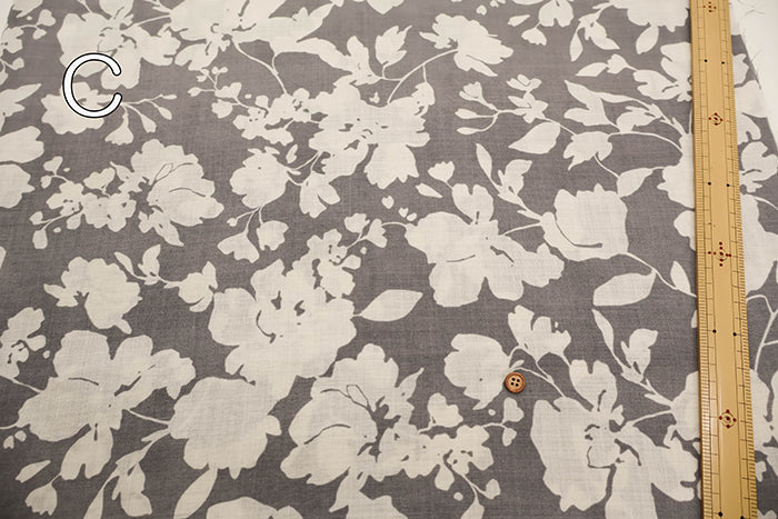 Angel Soft Finish Linen Print Fabric - Flower - nomura tailor