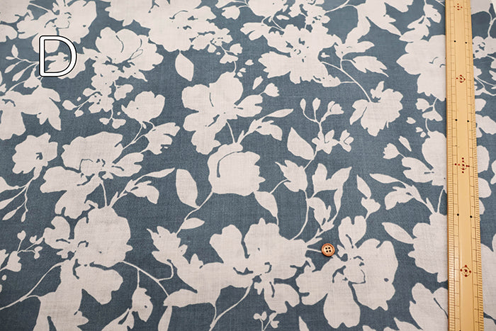 Angel Soft Finish Linen Print Fabric - Flower - nomura tailor