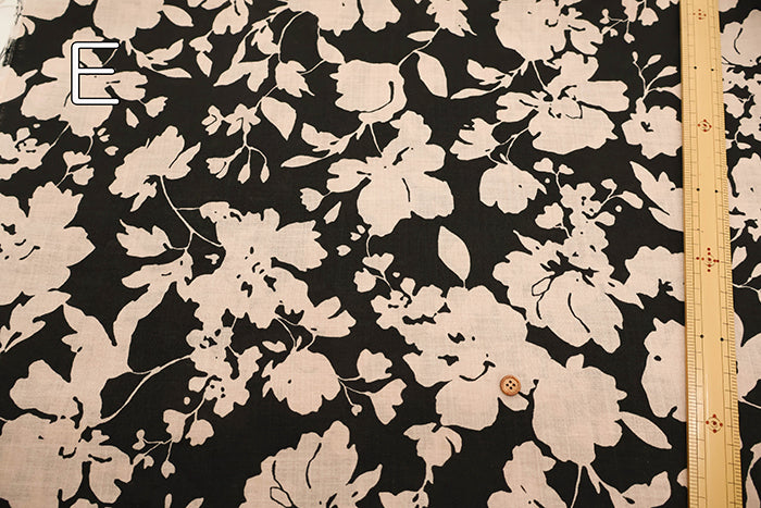 Angel Soft Finish Linen Print Fabric - Flower - nomura tailor
