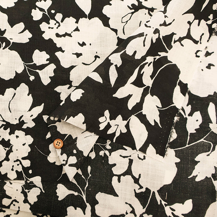 Angel Soft Finish Linen Print Fabric - Flower - nomura tailor