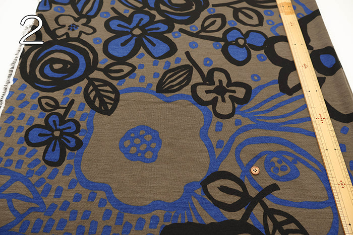 Tencel Reversible Knit Print Fabric - Big Flower - nomura tailor