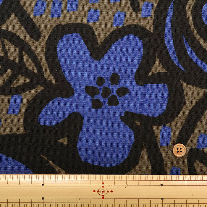 Tencel Reversible Knit Print Fabric - Big Flower - nomura tailor