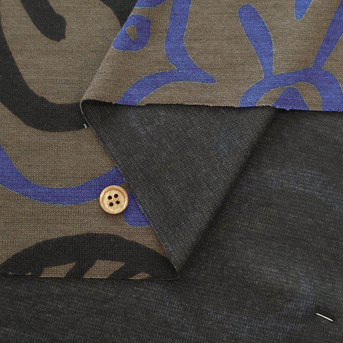 Tencel Reversible Knit Print Fabric - Big Flower - nomura tailor