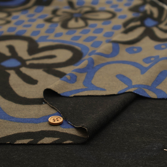Tencel Reversible Knit Print Fabric - Big Flower - nomura tailor