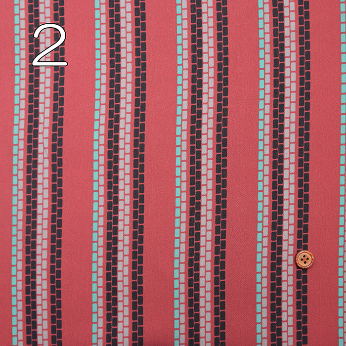 Polyester High-de Chine Satin Print Fabric - Stripe - nomura tailor