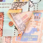 Cotton Chiffon Georgette Print Fabric - World Stamp - nomura tailor