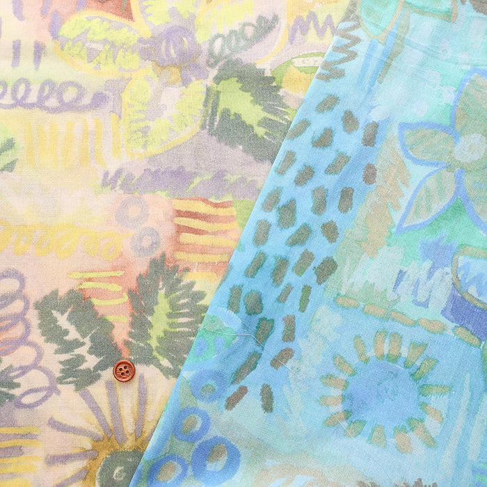 Cotton Chiffon Georgette Print Fabric - Art Flower - nomura tailor