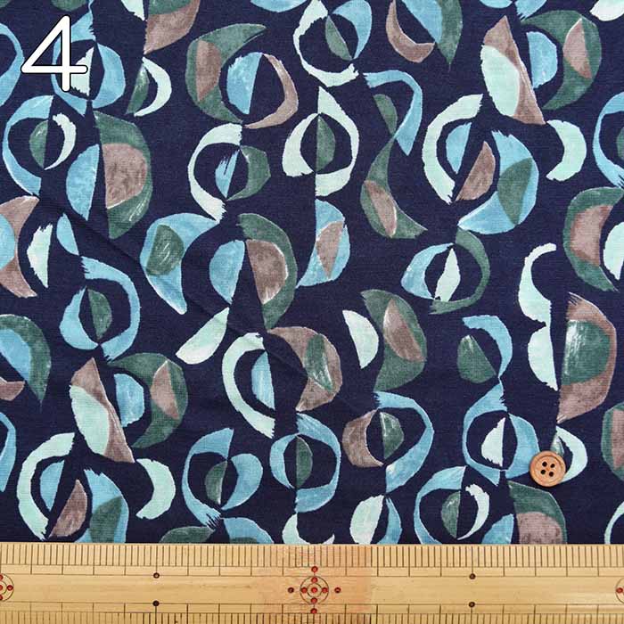 Cotton Strong-Twist Gas-Burned Jersey Print Fabric - Crescent - nomura tailor