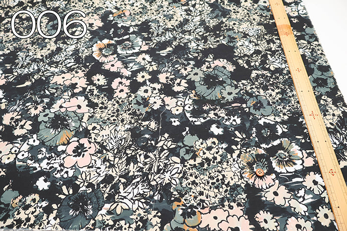 Polyester Crepe de Chine Transfer Print Fabric - Flower - nomura tailor
