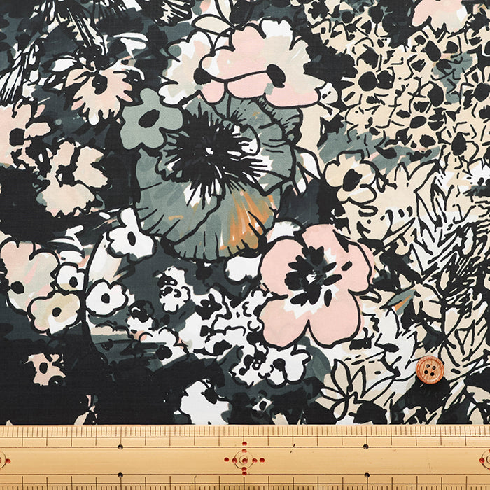 Polyester Crepe de Chine Transfer Print Fabric - Flower - nomura tailor
