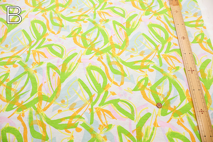 Cotton 30SZ Jersey Print Fabric - Botanical - nomura tailor