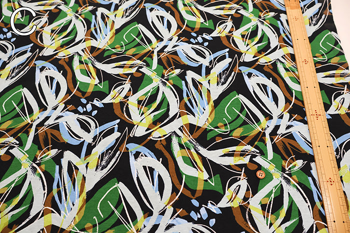 Cotton 30SZ Jersey Print Fabric - Botanical - nomura tailor