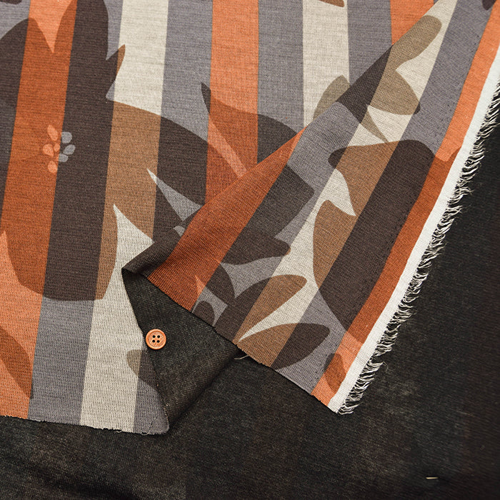 Lyocell Reversible Knit Print Fabric – Stripe Flower - nomura tailor