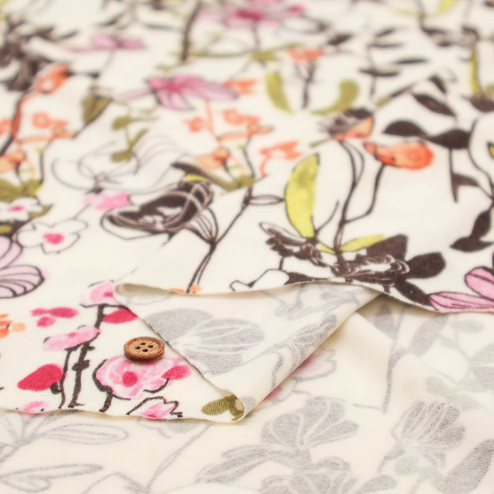 Polyester Prime Impact Fabric - Botanical Flower - nomura tailor
