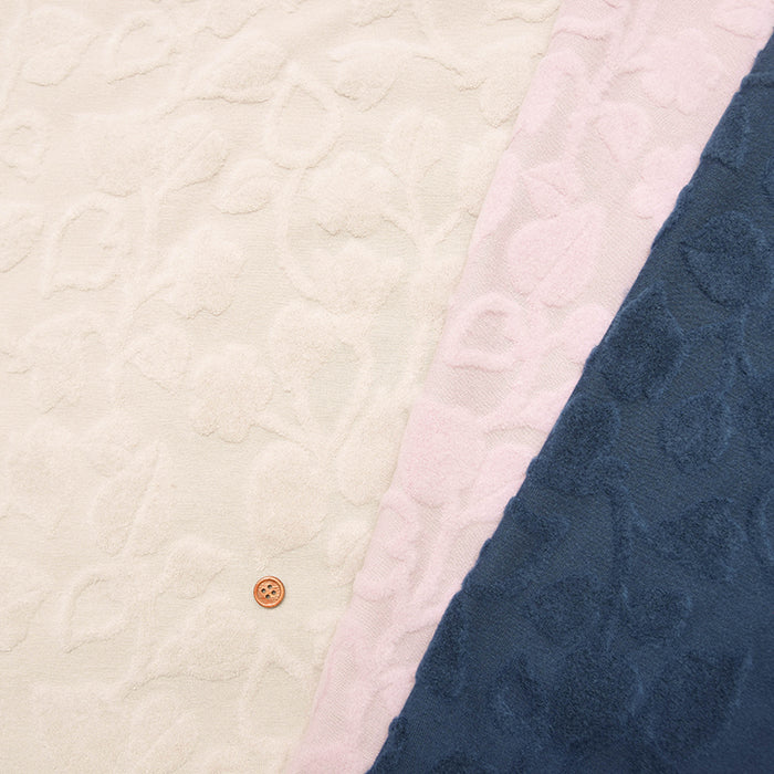 Made in Korea Polyester Pile Jacquard Knit Fabric – Poire - nomura tailor