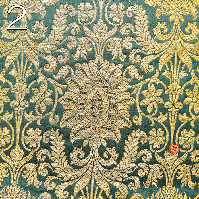 Made in India Lamé Jacquard Fabric - Botanical - nomura tailor