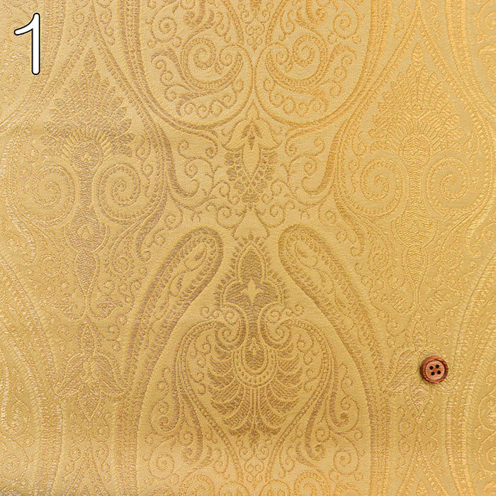 Made in India Lamé Jacquard Fabric - Paisley - nomura tailor