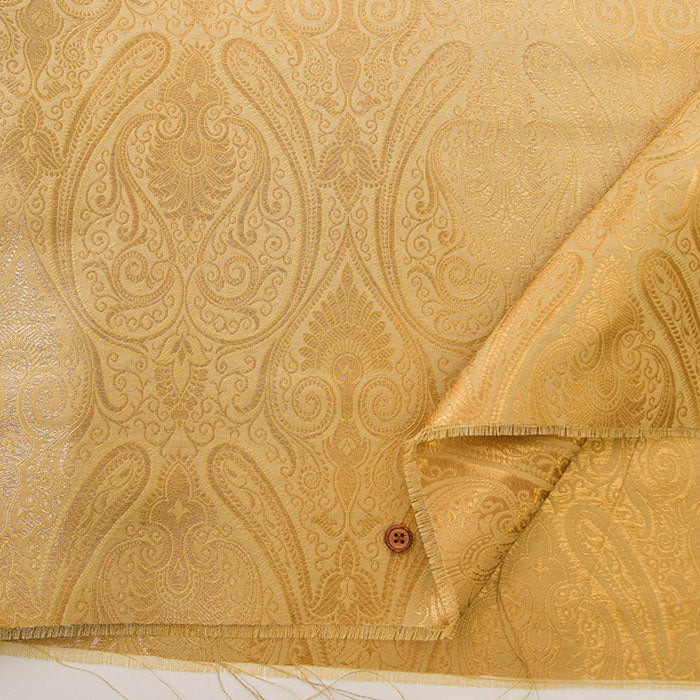 Made in India Lamé Jacquard Fabric - Paisley - nomura tailor
