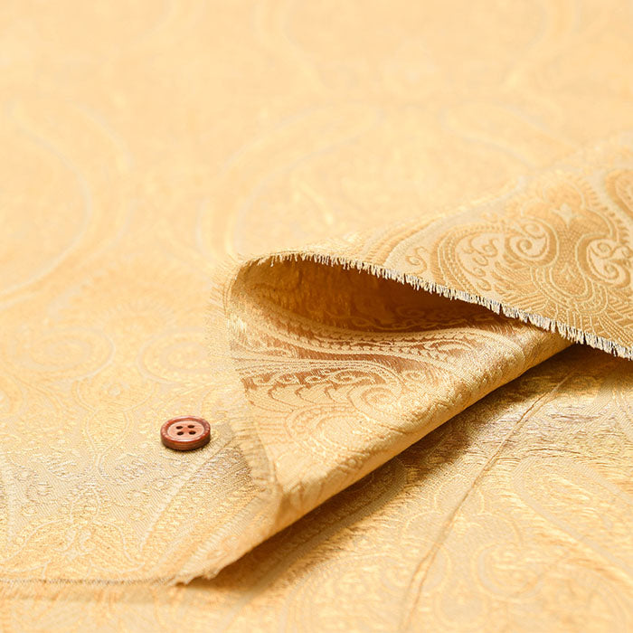 Made in India Lamé Jacquard Fabric - Paisley - nomura tailor
