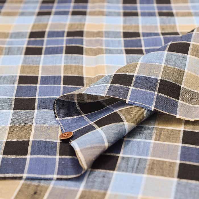 Yarn-dyed linen check fabric - nomura tailor