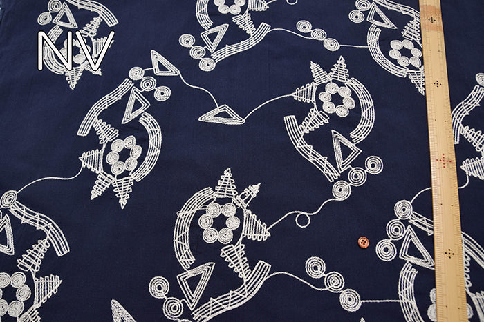 Vietnamese Slub Cotton Embroidered Fabric - nomura tailor