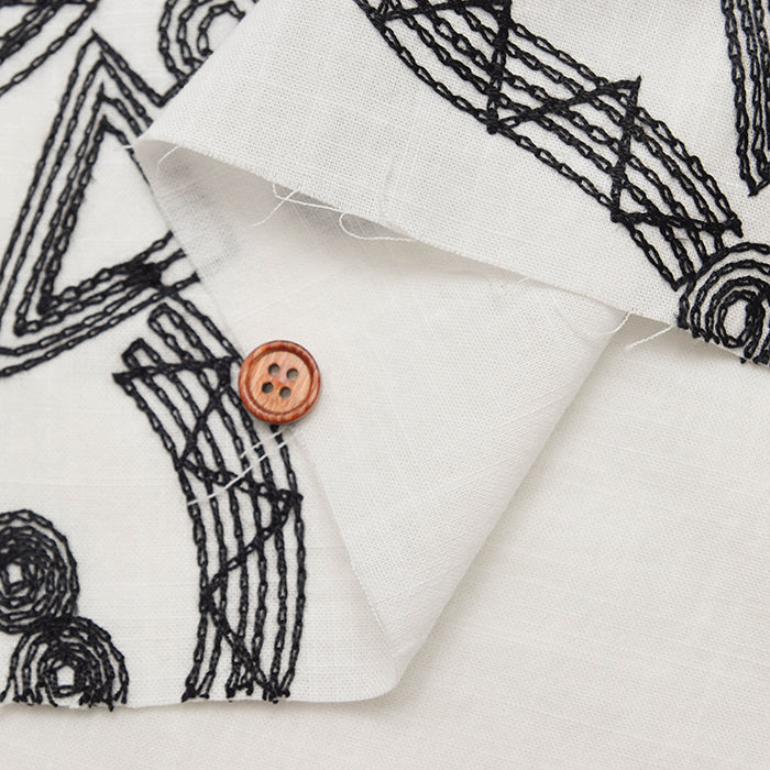 Vietnamese Slub Cotton Embroidered Fabric - nomura tailor