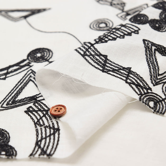 Vietnamese Slub Cotton Embroidered Fabric - nomura tailor