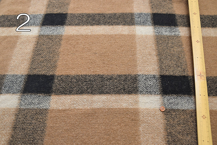 Italy-Made One-Sided Fringed Check Fabric - nomura tailor