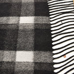Italy-Made One-Sided Fringed Check Fabric - nomura tailor