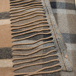 Italy-Made One-Sided Fringed Check Fabric - nomura tailor