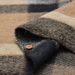 Italy-Made One-Sided Fringed Check Fabric - nomura tailor