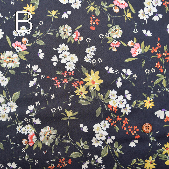 Wider Width Polyester Satin Print Fabric – Flower - nomura tailor