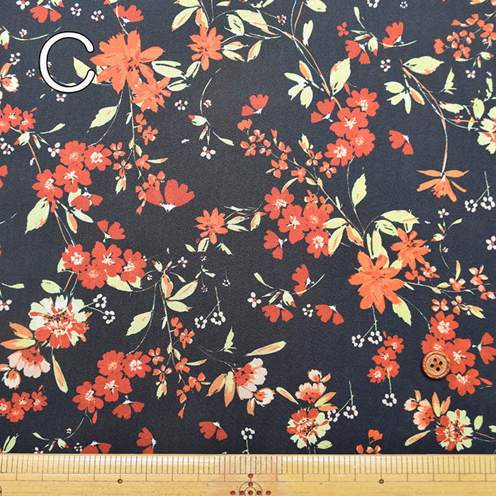 Wider Width Polyester Satin Print Fabric – Flower - nomura tailor