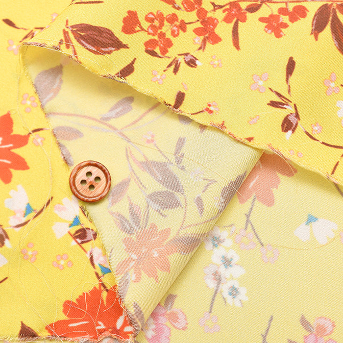 Wider Width Polyester Satin Print Fabric – Flower - nomura tailor