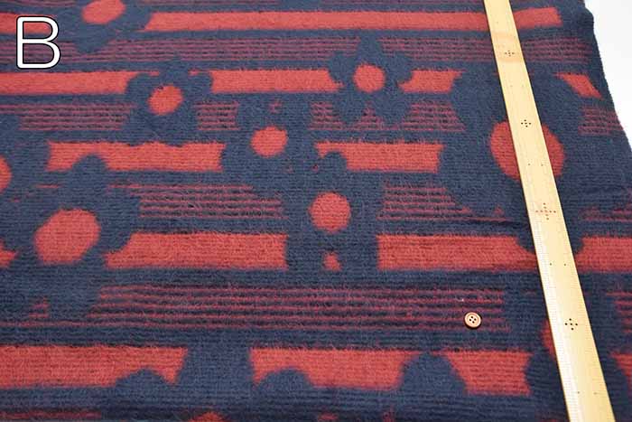 Made in Italy Brushed Pile Jacquard Fabric - Border Flower - nomura tailor