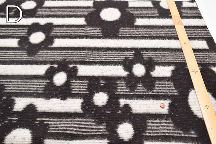 Made in Italy Brushed Pile Jacquard Fabric - Border Flower - nomura tailor