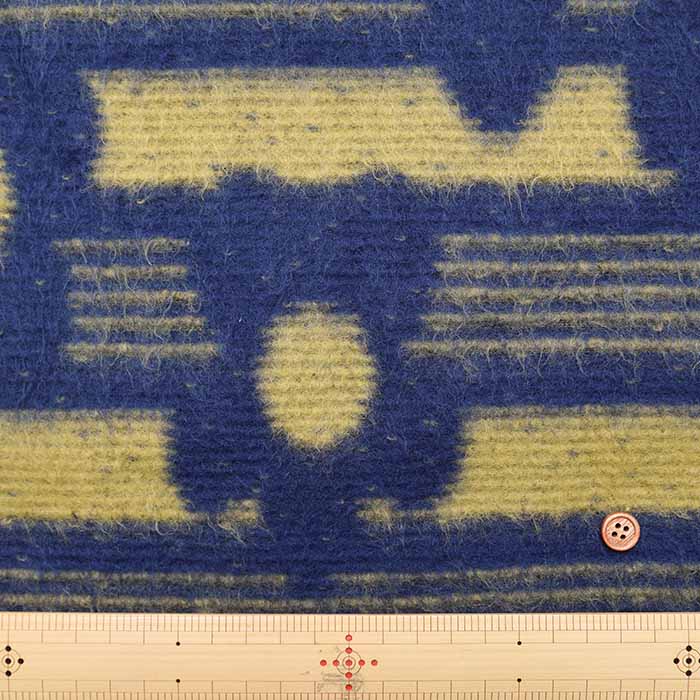 Made in Italy Brushed Pile Jacquard Fabric - Border Flower - nomura tailor