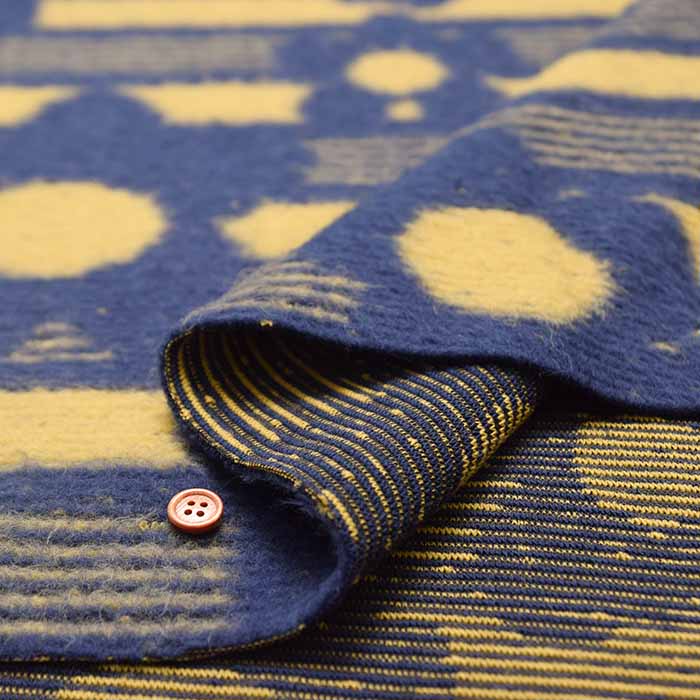 Made in Italy Brushed Pile Jacquard Fabric - Border Flower - nomura tailor