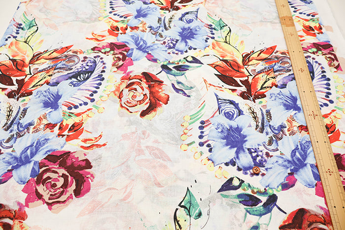 Made in China Linen Fabric - Elegant Flower - nomura tailor