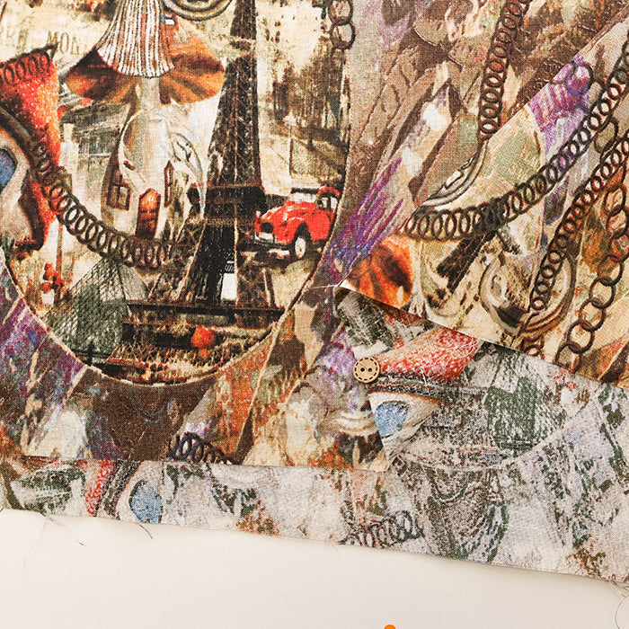 Linen Print Fabric - nomura tailor