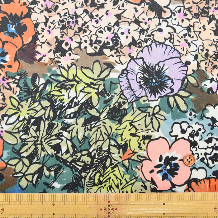 Polyester Smooth Printed Fabric - Flower - nomura tailor