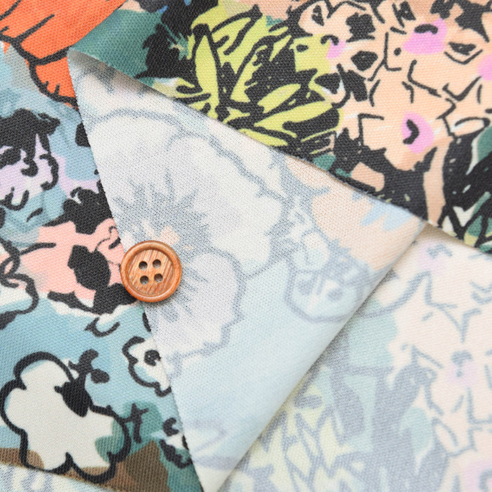 Polyester Smooth Printed Fabric - Flower - nomura tailor
