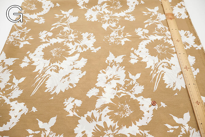 Polyester Shantung Print Fabric - Flower - nomura tailor