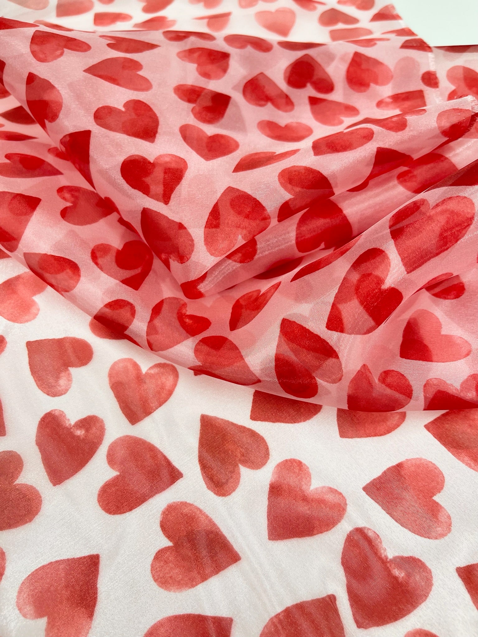 Polyester Organ Jang Print Fabric Heart - nomura tailor
