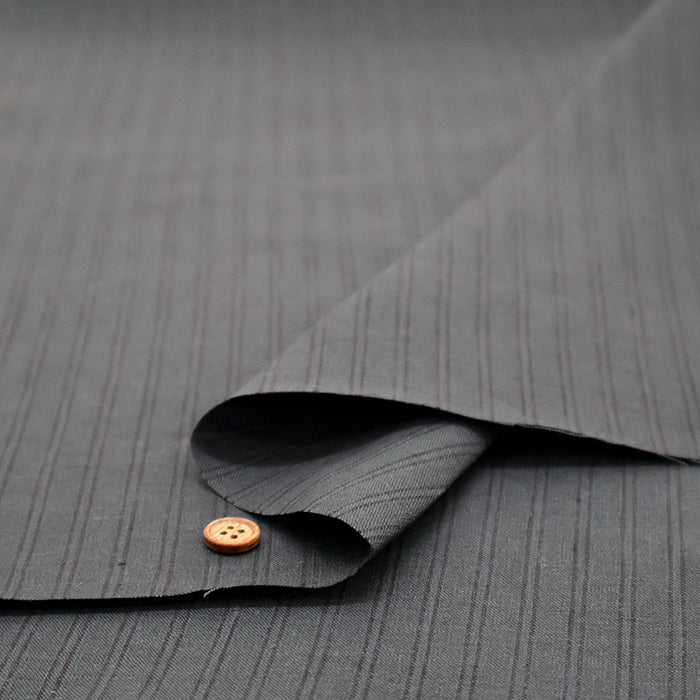 Linen Overdyed Fabric- Stripe - nomura tailor